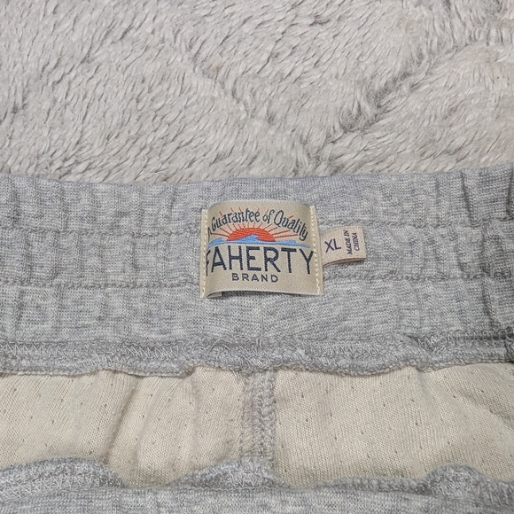 Faherty Sweatpants Mens XL White Gray Heathered High Standard Fleece Casual - Picture 6 of 9